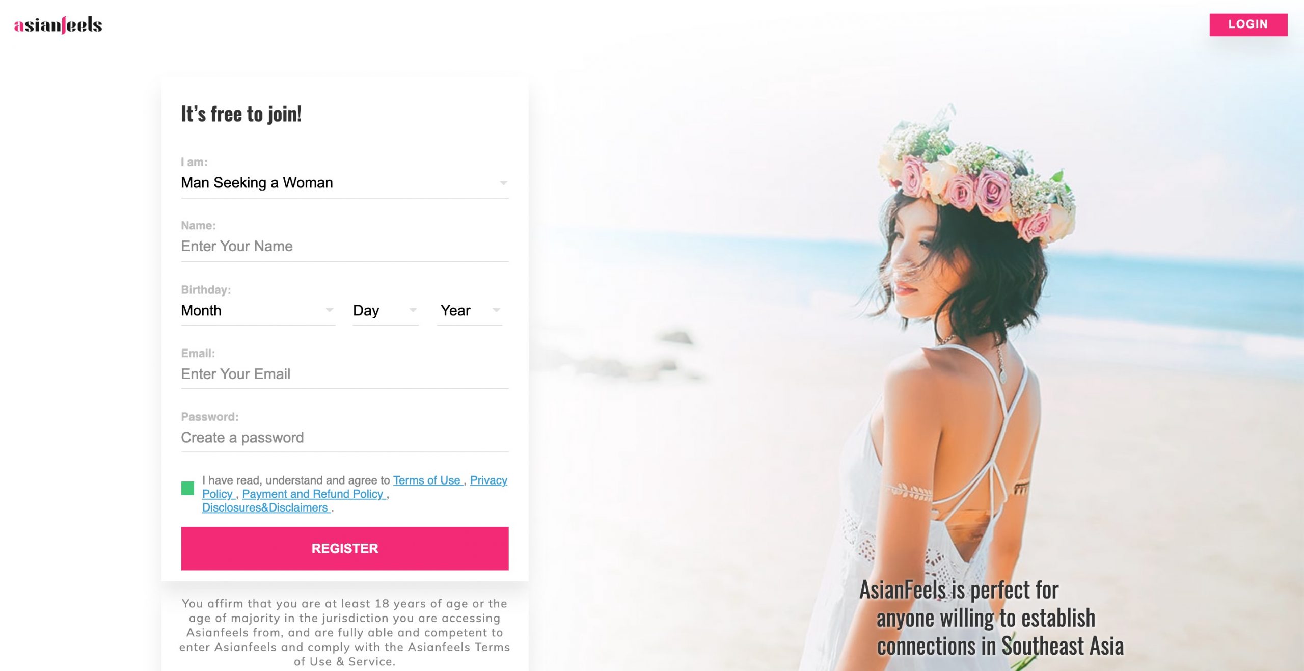 LatinLadyDate main page