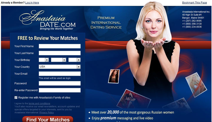 anastasiadate main page
