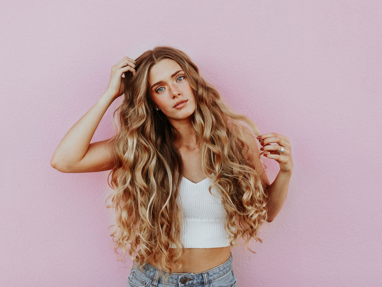 Scandinavian Bride with long blonde hair