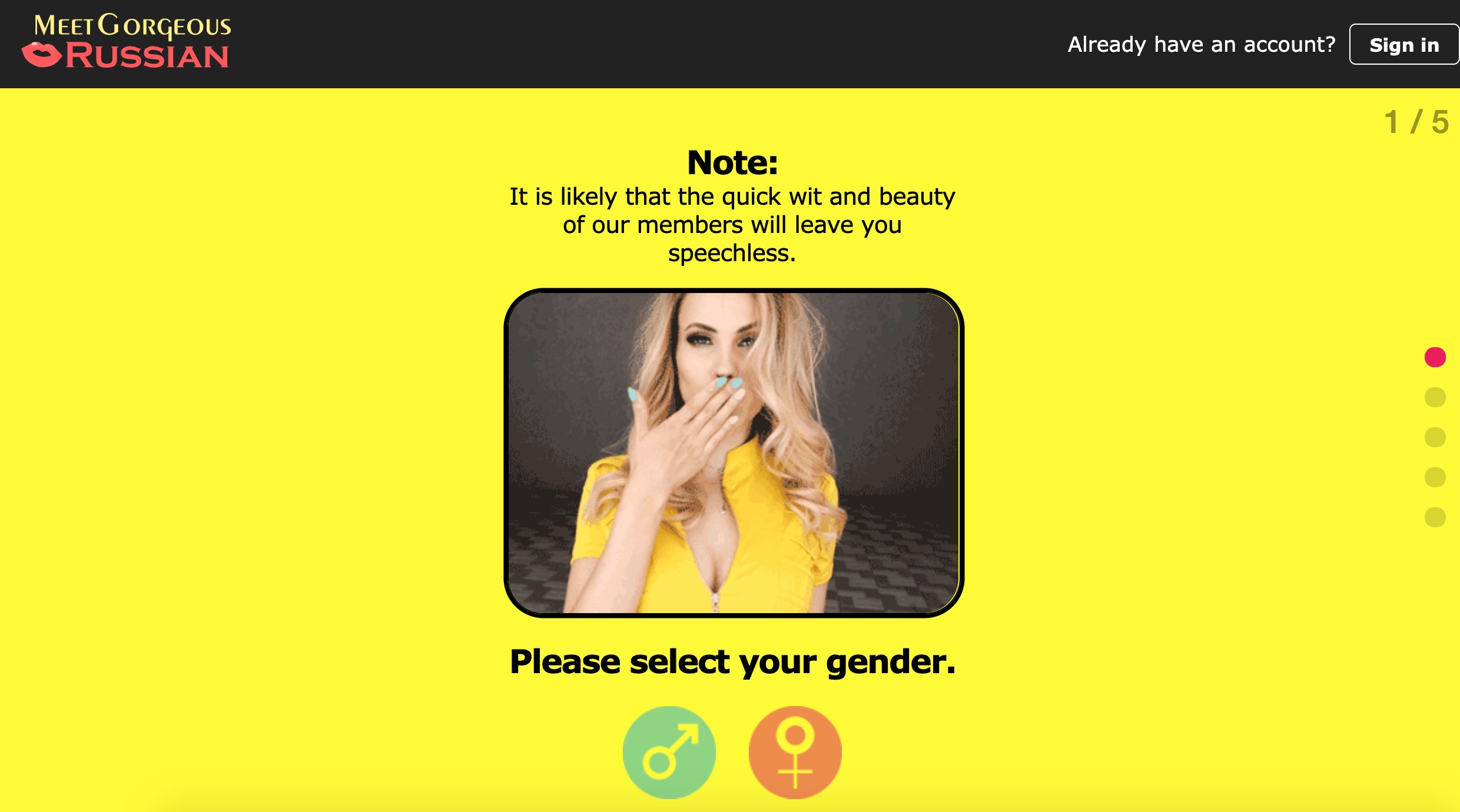 MeetGorgeousRussian main page